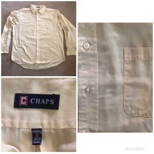 Chaps Light Yellow Dress Shirt, Size XXL